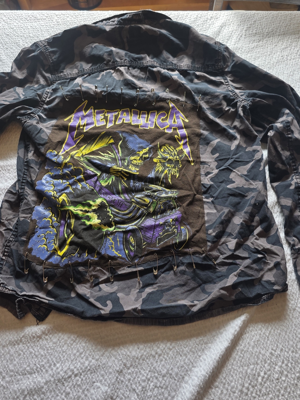 Metalica  Camouflage Men’s Shirt Jacket - Black/Grey M
